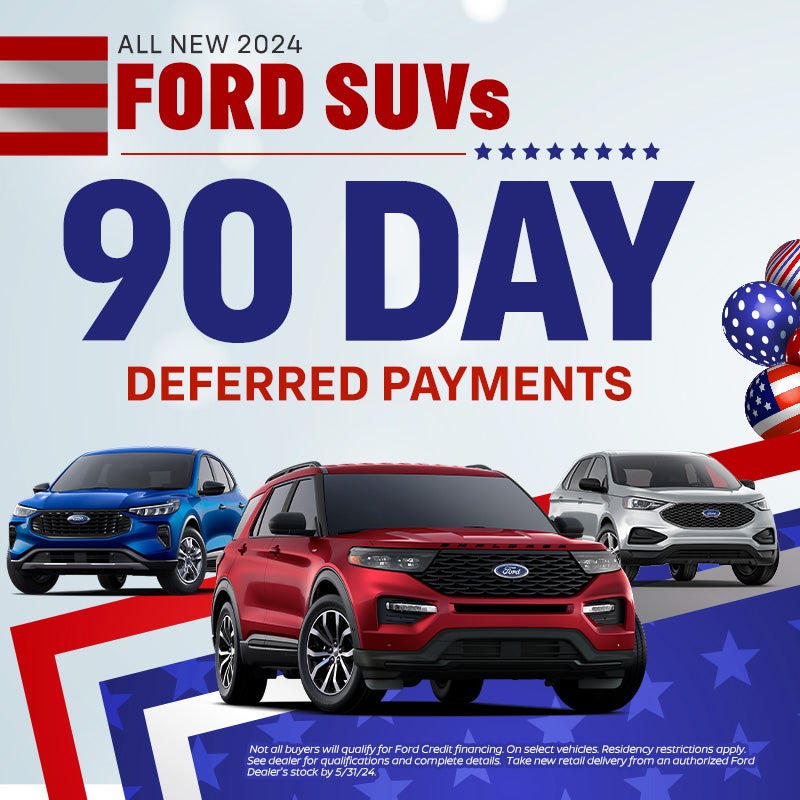 All 2024 Ford SUV Models 90 Day Deferred Payments